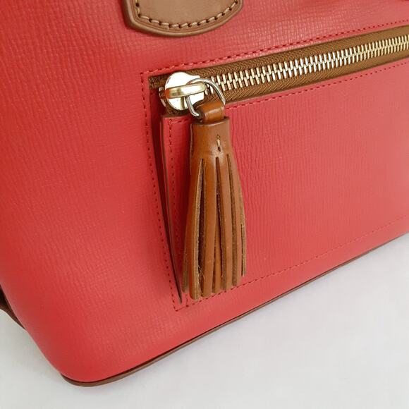 Dooney & Bourke Morgan Satchel Red Handbag Saffiano Leather Shoulder Bag Cognac - Picture 6 of 15